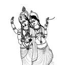 krishna and radha tattoo design idea