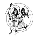 krishna and radha tattoo design idea