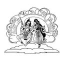 krishna and radha tattoo design idea