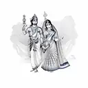 krishna and radha tattoo design idea