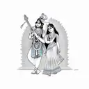 krishna and radha tattoo design idea