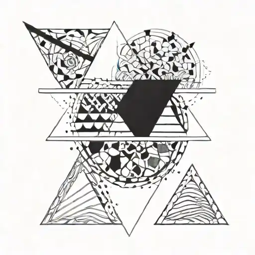 triangle of 3 different places which creates one entity tattoo design idea