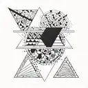 triangle of 3 different places which creates one entity tattoo design idea
