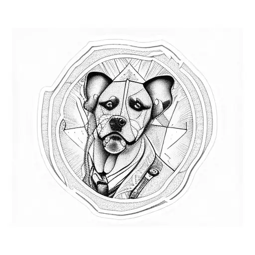 salty dog molotov cocktail stained glass tattoo design idea