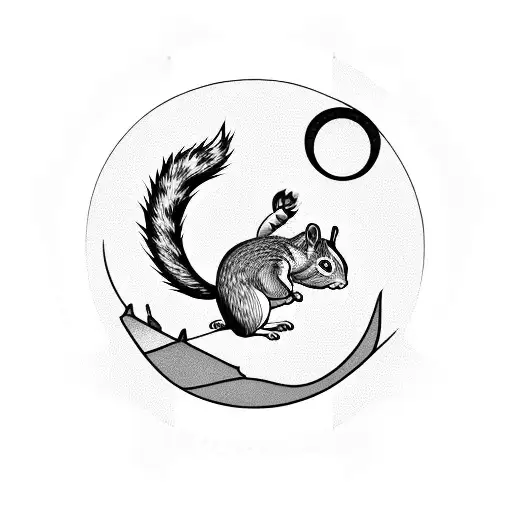 yoga squirrel death by dong stained glass blood circle tattoo design idea