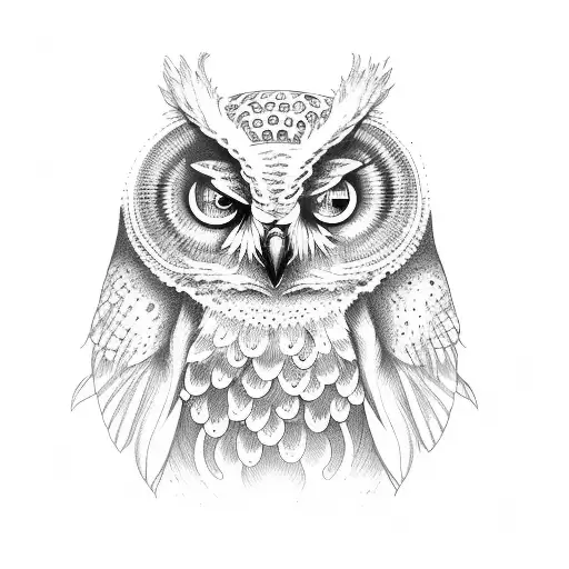 bowl of owl eye jelly tattoo design idea