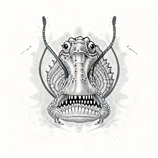 gator remnant worm tattoo design idea