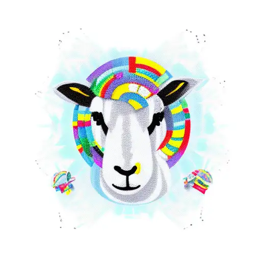 sheep rocket ladder tattoo design idea
