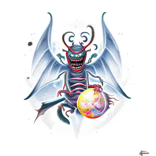 powerball winner beelzebub tattoo design idea