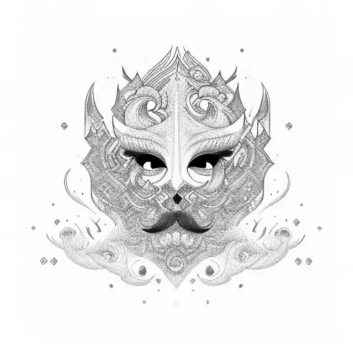 inferno mustache diamond eyes tattoo design idea