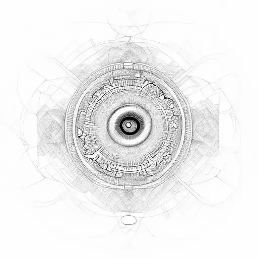 fractal eyeball tattoo design idea
