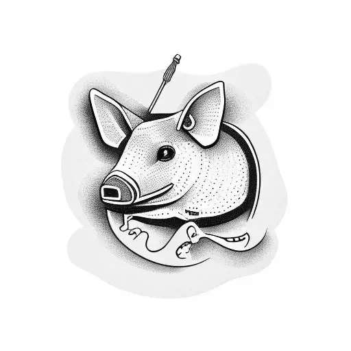 Country salt Ham tattoo design idea