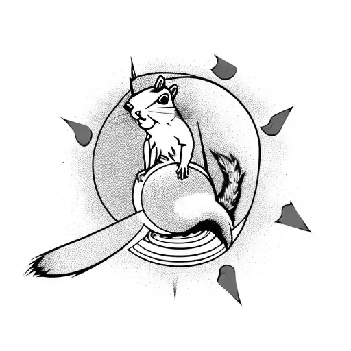 yoga squirrel death stainglass blood circle tattoo design idea
