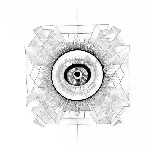 eyeball 8 sides crystal organ phantasm tattoo design idea