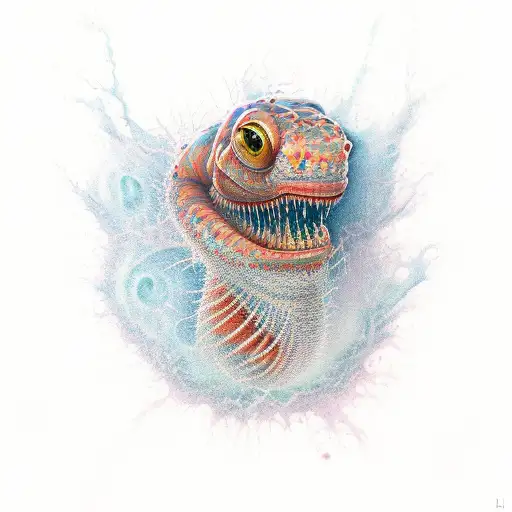 splagon horliforns remnant worm tattoo design idea