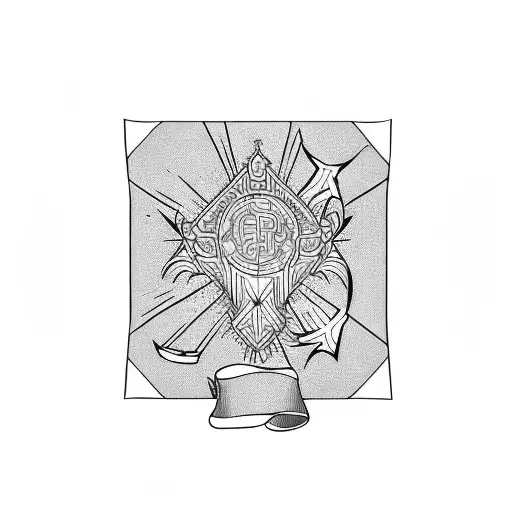 molotov cocktail stained glass tattoo design idea