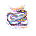 infinity snake flames tattoo design idea