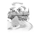 train in the countryside tattoo design idea