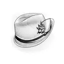 ham in a fedora tattoo design idea