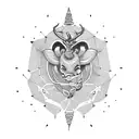 horny melon tattoo design idea