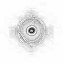 fractal eyeball tattoo design idea