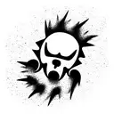 atomic badger explosion tattoo design idea