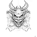 devil train in the countryside tattoo design idea