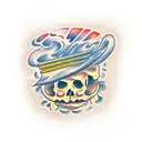 puke waffle tattoo design idea