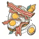 bacon and eggs tattoo design idea