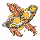 bacon and eggs tattoo design idea