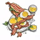 bacon and eggs tattoo design idea