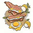bacon and eggs tattoo design idea