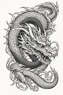 chihiro dragon wrapped tattoo design idea