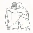 Two man hugging each other tattoo design idea