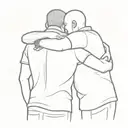 Two man hugging each other tattoo design idea