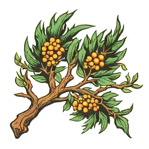 juniper branch tattoo design idea