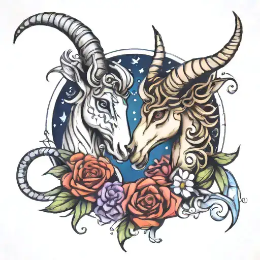 capricorn gemini love tattoo design idea