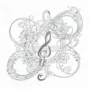 commitment music inifinity love  tattoo design idea