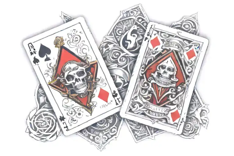 jack and ace cards tattoo design idea