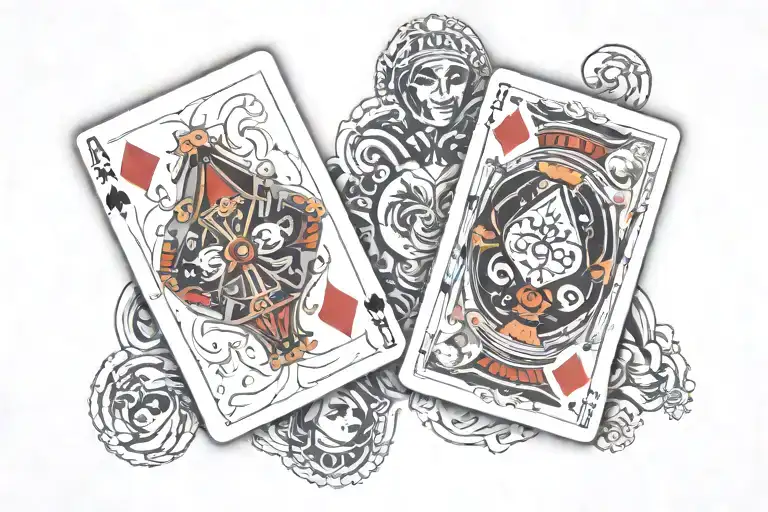 jack and ace cards tattoo design idea