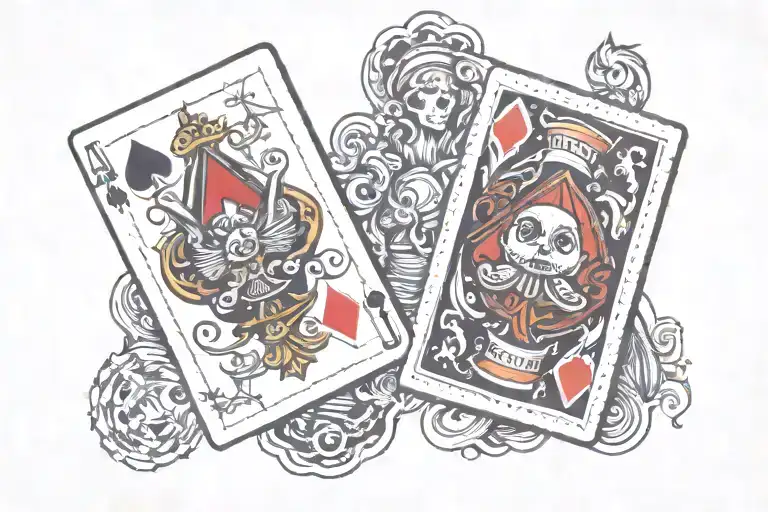 jack and ace cards tattoo design idea