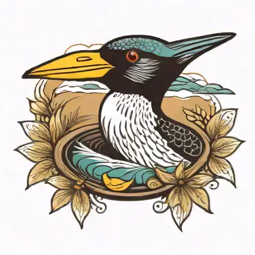 loon bird tattoo design idea