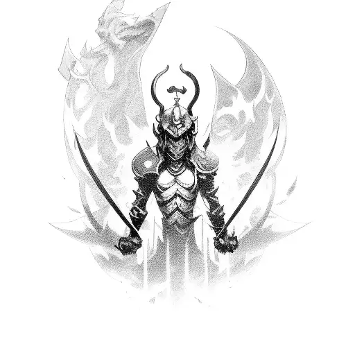 League Of Legends Yone Fighting with his own demons  tattoo design idea