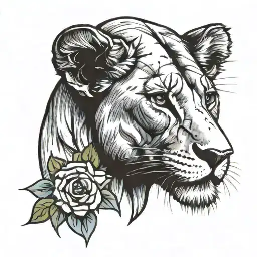 lioness feminist themed tattoo tattoo design idea