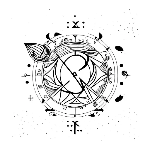 A minimalist representation of the Gemini zodiac symbol tattoo design idea