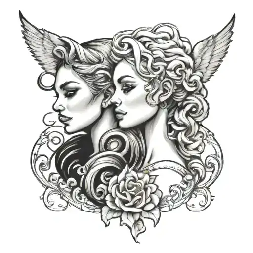 matching lesbian couple tattoo design tattoo design idea