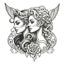 matching lesbian couple tattoo design tattoo design idea