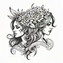 matching lesbian couple tattoo design tattoo design idea