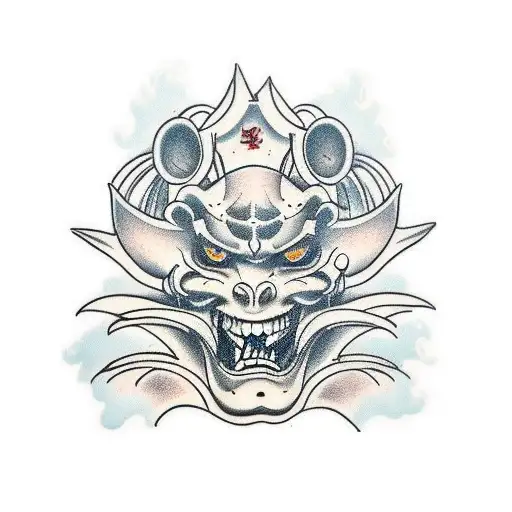 hannya old school tattoo design idea