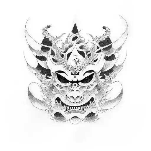 hannya old school tattoo design idea